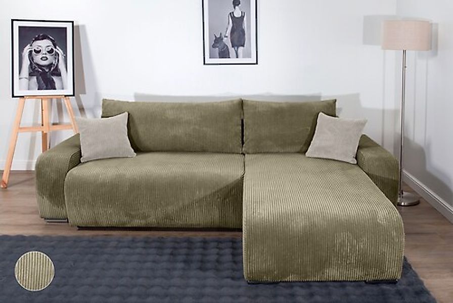 COLLECTION AB Ecksofa »Pia, L-Form, Breite 237 cm, mit Schlaffunktion« inkl günstig online kaufen
