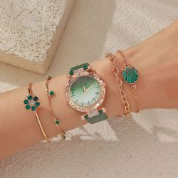 ibettertec Quarzuhr 5pcs Armbanduhr Volle Kristall günstig online kaufen