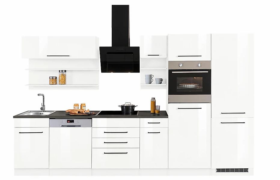 KOCHSTATION Küchenzeile "KS-Tulsa" mit E-Geräten, Breite 330 cm, schwarze M günstig online kaufen