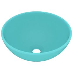 vidaXL Waschbecken Luxus-Waschbecken Rund Matt Hellgrün günstig online kaufen