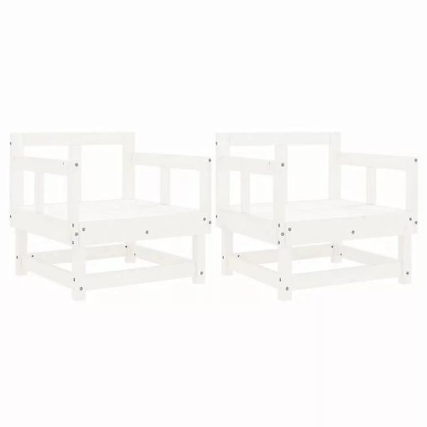vidaXL Sofaelement Gartenstühle 2 Stk. Weiß Massivholz Kiefer (1 St) günstig online kaufen