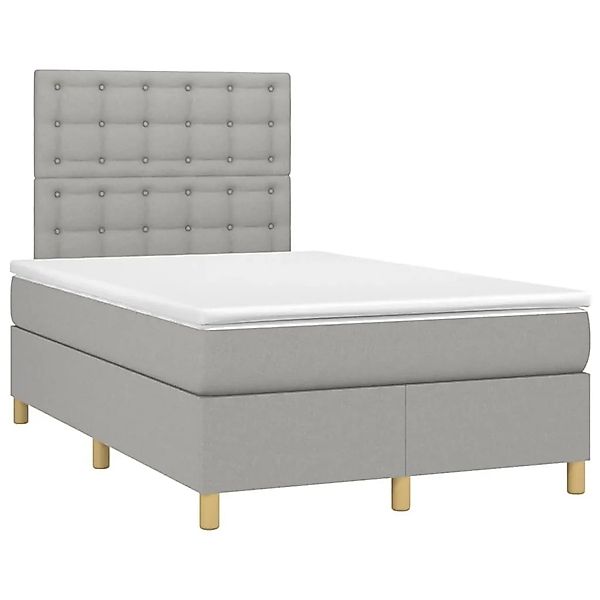 vidaXL Boxspringbett mit Matratze Hellgrau 120x200 cm Stoff 3142641 günstig online kaufen