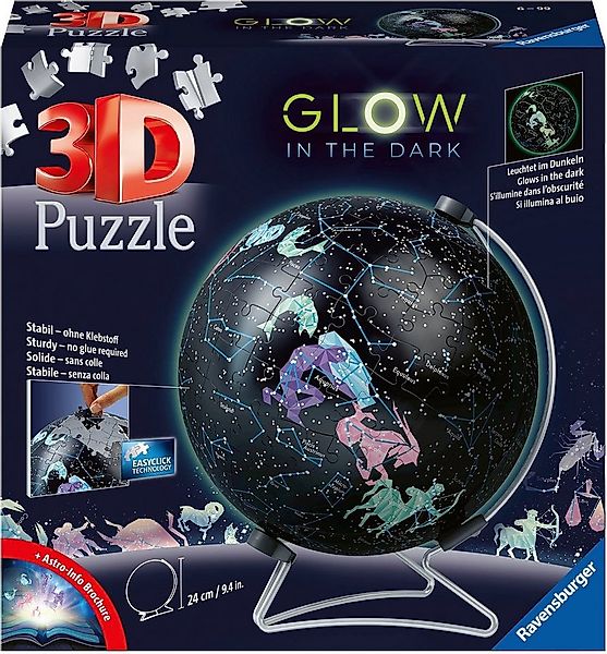 Ravensburger 3D-Puzzle Glow In The Dark - Sternenglobus, 190 Puzzleteile, M günstig online kaufen
