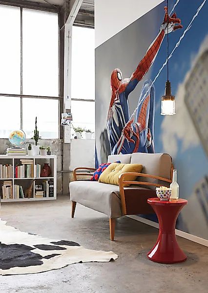 Komar Vlies Fototapete Marvel Spider-Man Spider Web Shooting Bunt günstig online kaufen