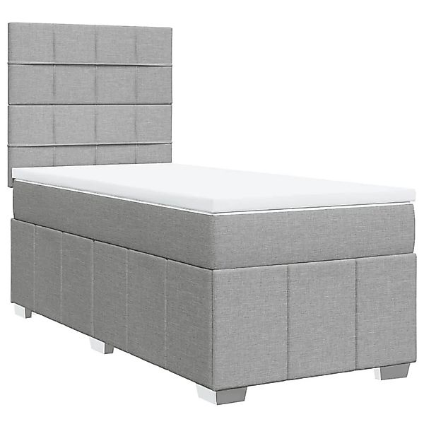 vidaXL Boxspringbett mit Matratze Hellgrau 80x200 cm Stoff 3293795 günstig online kaufen