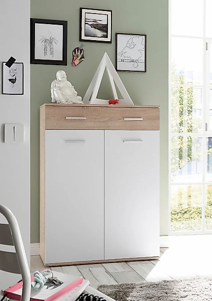 HBZ Schuhschrank "Manolo weiß matt, BxHxT 90x118x35 cm" 1 Stk. tlg. Mit 2 T günstig online kaufen