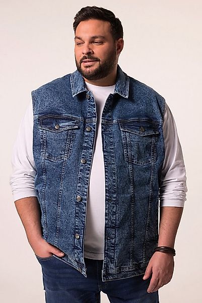 Men Plus Steppweste Jeansweste Knopfleiste günstig online kaufen