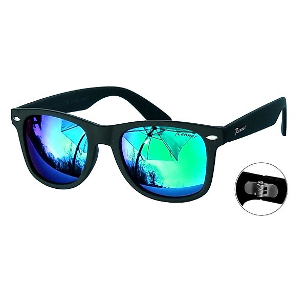 Rennec Sonnenbrille (Retro Markenbrille Schwarz Matt günstig online kaufen