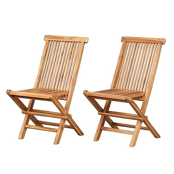LebensWohnArt Gartenstuhl 2tlg. Teak Klappstuhl-Set KURSI günstig online kaufen