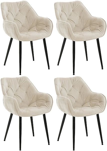 CLP Esszimmerstuhl Tanna Samt (4er Set, 4 St), Armlehnen, Metallgestell günstig online kaufen