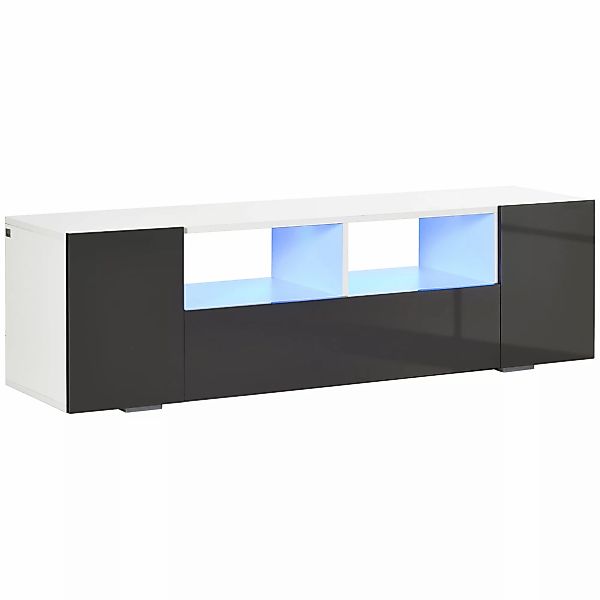 HOMCOM TV-Möbel, TV-Bank, TV-Schrank, bis zu 60 Zoll, mit LED-Lichtern, 2 R günstig online kaufen