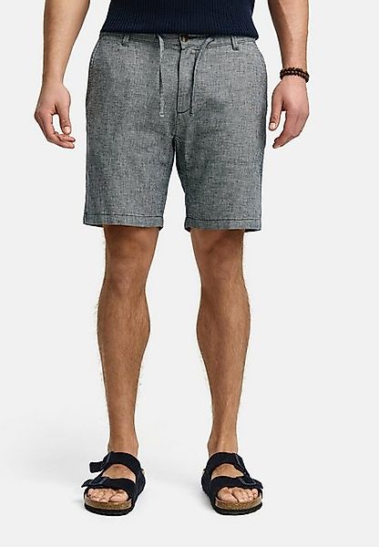 Indicode Chinoshorts INErwil aus Leinen-Mix mit dezenter Fischgrätoptik günstig online kaufen