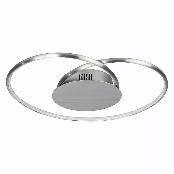 home24 Wofi LED-Deckenleuchte Opus III Eisen Silber 35x9x45 cm (BxHxT) Dimm günstig online kaufen