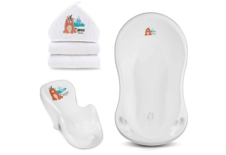 Babykajo Babybadewanne, (Set, 3-tlg), Baby Wanne, Wanneneinsatz, Kapuzenhan günstig online kaufen