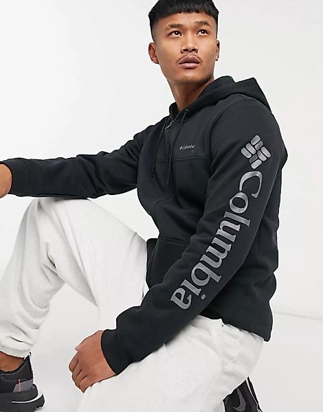 Columbia – Logo – Fleece-Jacke in Schwarz mit Reißverschluss günstig online kaufen