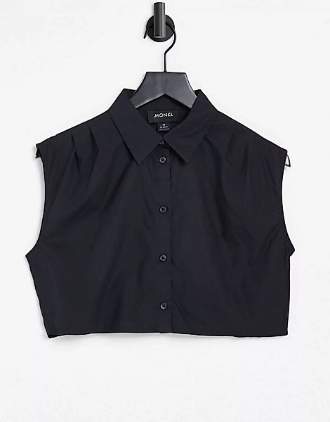 Monki – Jessie – Kurz geschnittenes ärmelloses Hemd aus Bio-Baumwolle in Sc günstig online kaufen