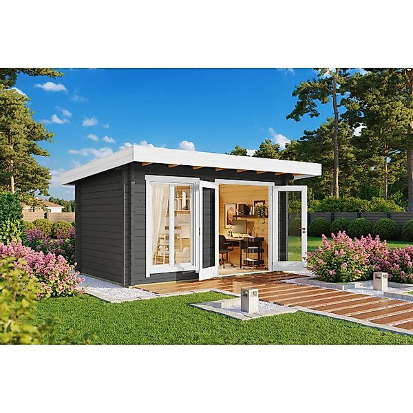 Lasita Gartenhaus Dorset 71 Carbongrau 400 cm x 250 cm günstig online kaufen