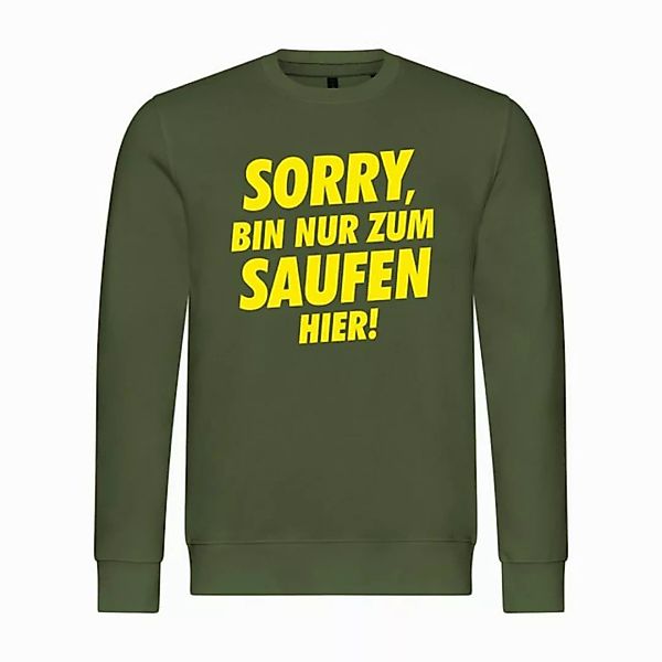 deinshirt Rundhalspullover Herren Sweatshirt Sorry bin nur zum saufen hier günstig online kaufen