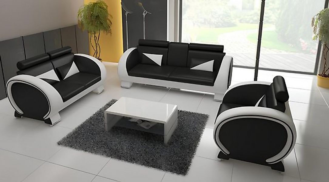 JVmoebel Sofa LEDERSOFA 3+1 COUCH POLSTERGARNITUR POLSTER SOFA LEDERSOFA, M günstig online kaufen