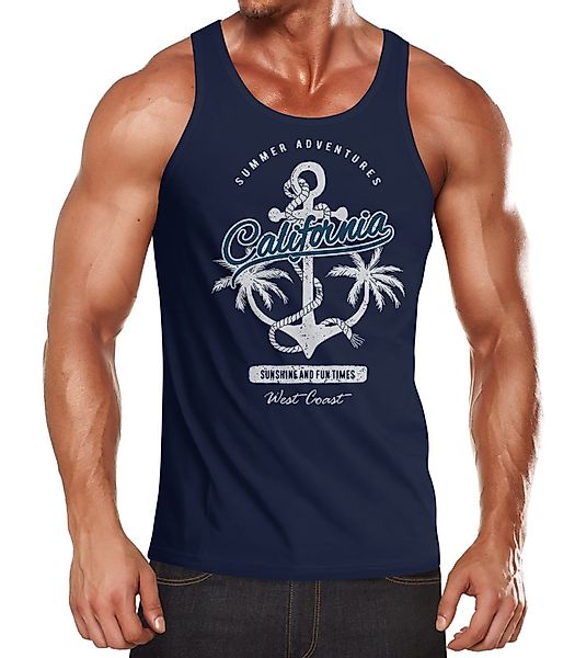 Neverless Tanktop Herren Tank-Top Anker Palmen günstig online kaufen