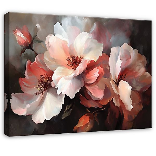 Wallarena Leinwandbild Blumen Bunt Weiß Rot günstig online kaufen