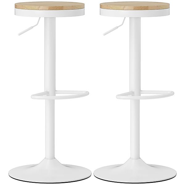 HOMCOM Barhocker 2er Set, Höhenverstellbar Barstuhl mit Stahlgestell, 360° günstig online kaufen