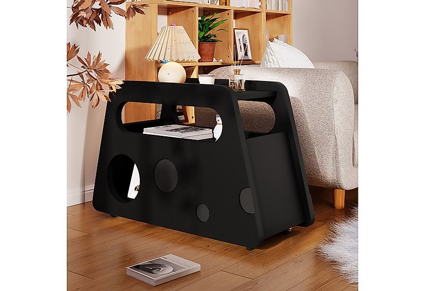 STILVORA Couchtisch Moderne Beistelltisch schwarz mit Rollen,Aufbewahrungsw günstig online kaufen