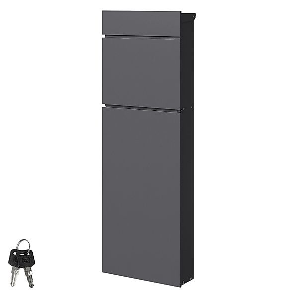 ML-Design Standbriefkasten Freistehend Anthrazit aus Stahl 39,5x14,1x115 cm günstig online kaufen