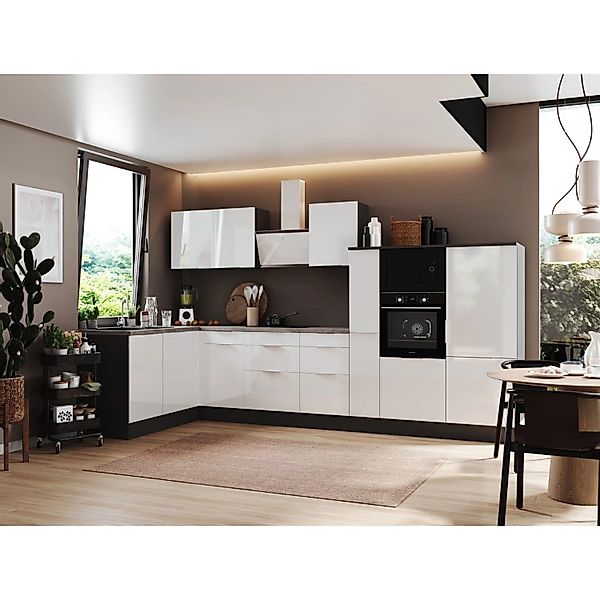 Respekta Selection Winkelküche Elisabeth RSL370HGGH 370 cm Grau günstig online kaufen