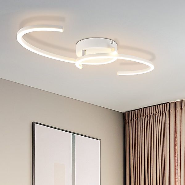 Nettlife LED Deckenleuchte Wohnzimmer 2-Ringen Schwarz/Weiß günstig online kaufen