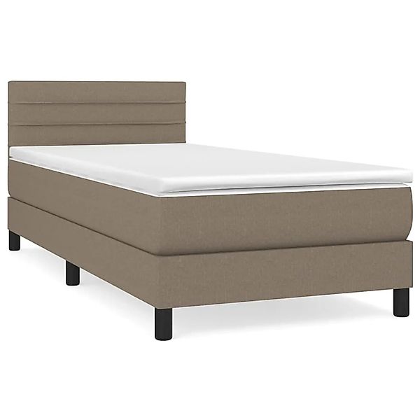 vidaXL Boxspringbett mit Matratze Taupe 100x200 cm Stoff1388884 günstig online kaufen