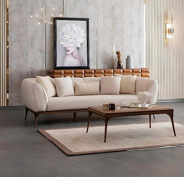 JVmoebel Sofa Sofa 3 Sitzer Dreier Couch Armlehne Polstersofa Couchtisch Ti günstig online kaufen