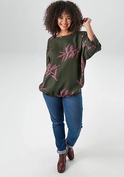 Aniston PLUS Schlupfbluse mit großflächigem Blumendruck günstig online kaufen