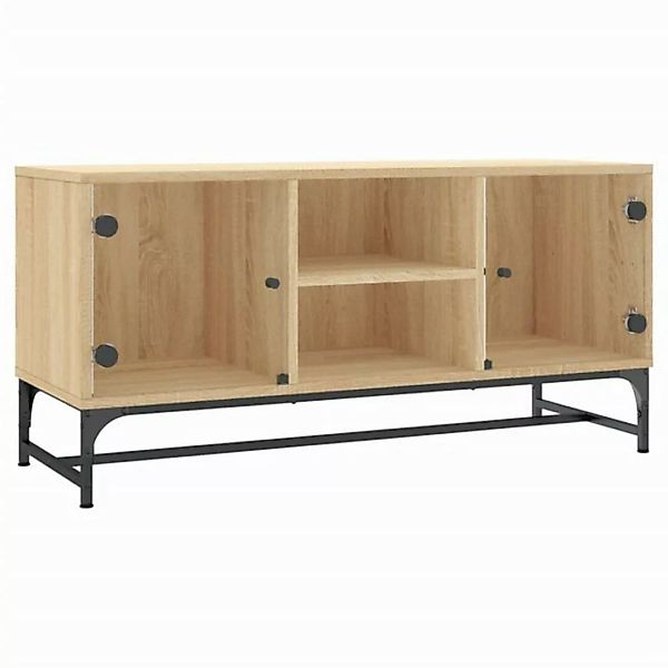 vidaXL TV-Schrank TV Schrank Fernsehschrank Lowboard Regal mit Glastüren So günstig online kaufen