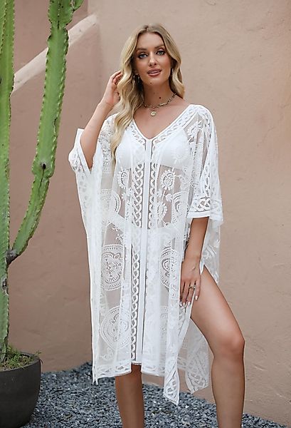 RWEUOQ Kimono Damen Strandkleid Bikini-Überwurf Strandponcho, günstig online kaufen