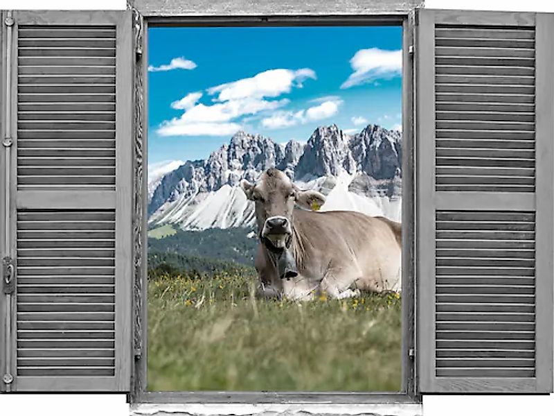 queence Wandtattoo »Kühe« Wandsticker, Wandbild, selbstklebend, 3D, Fenster günstig online kaufen