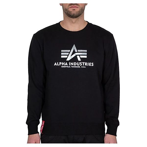 Alpha Industries Basic Foil Print Sweatshirt XL Black / Metalsilver günstig online kaufen