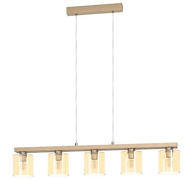 EGLO Hängeleuchte CASTRALVO Pendellampe, Stahl, Holz und Glas, E27, IP20, E günstig online kaufen