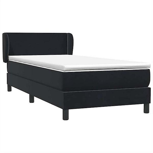 vidaXL Bett Boxspringbett mit Matratze Schwarz 80x220 cm Samt günstig online kaufen