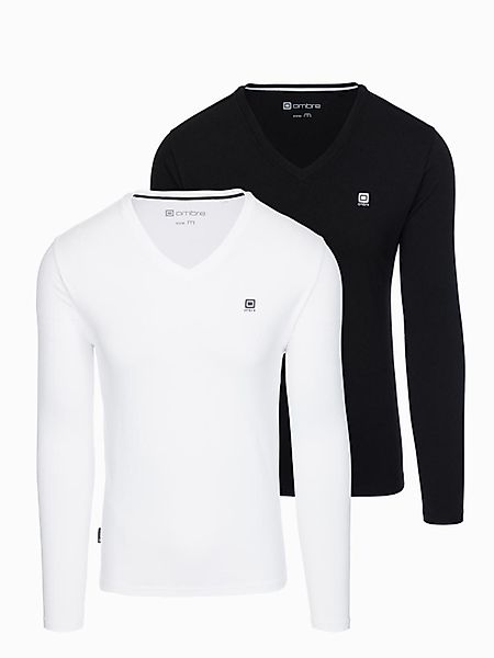 OMBRE Longsleeve 2er-Pack Herren Longsleeves mit günstig online kaufen