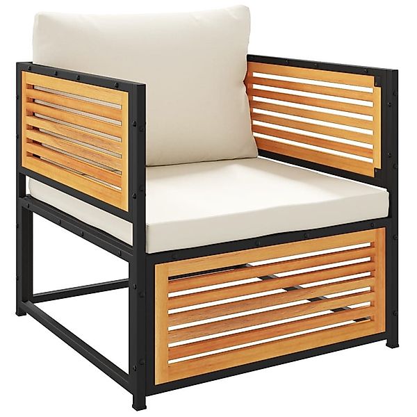vidaXL Sofaelement Gartensessel mit Kissen Massivholz günstig online kaufen