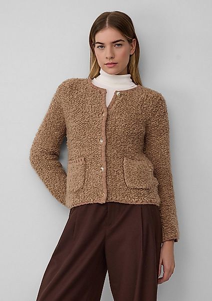 s.Oliver Cardigan Strickjacke Bouclé-Strickjacke aus Alpaka-Wollmix günstig online kaufen
