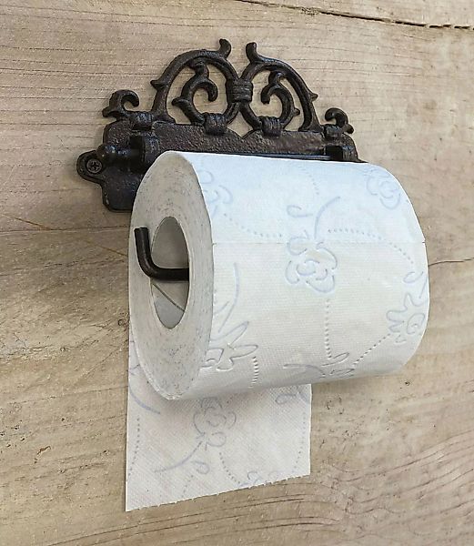 Toilettenpapierhalter Gusseisen Braun Vintage Klorollenhalter Antik-Stil günstig online kaufen