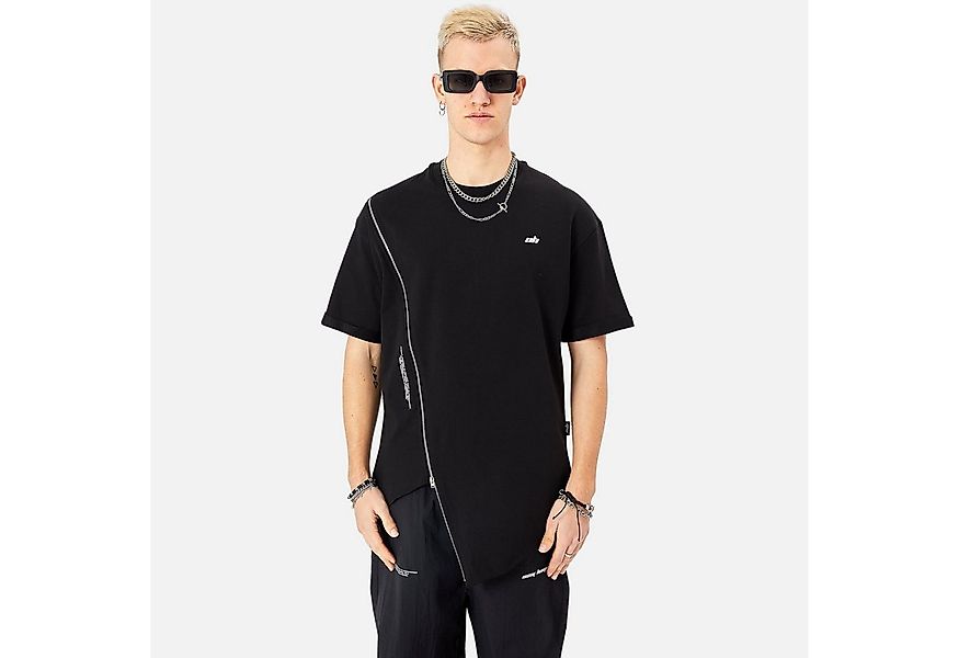 COFI Casuals T-Shirt Herren ZIP T-Shirt 320gsm 100% Cotton Oversize Fit günstig online kaufen