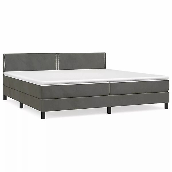 Vidaxl Boxspringbett Mit Matratze Dunkelgrau 200x200 Cm Samt günstig online kaufen
