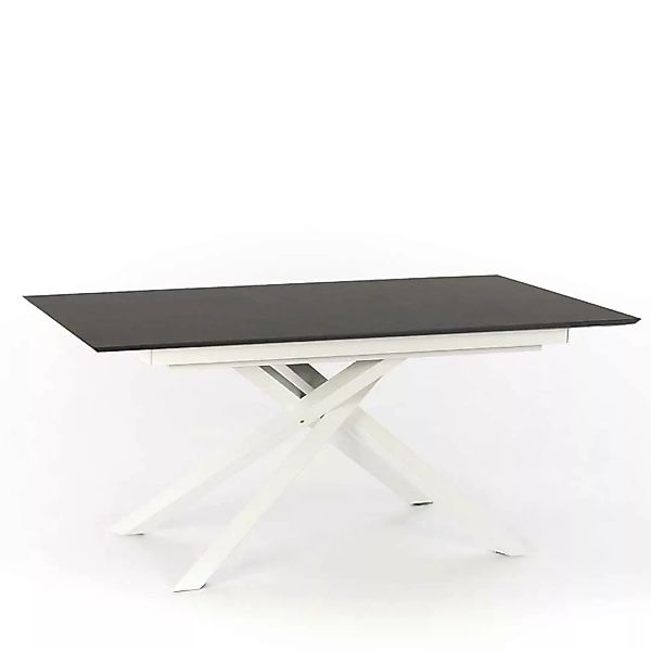Ausziehbarer Tisch in Weiß und Dunkelgrau modern günstig online kaufen