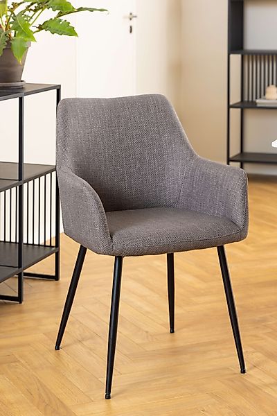 ACTONA GROUP Esszimmerstuhl »Lizzy Armlehnstuhl« () Stoff, schwarze Stahlbe günstig online kaufen