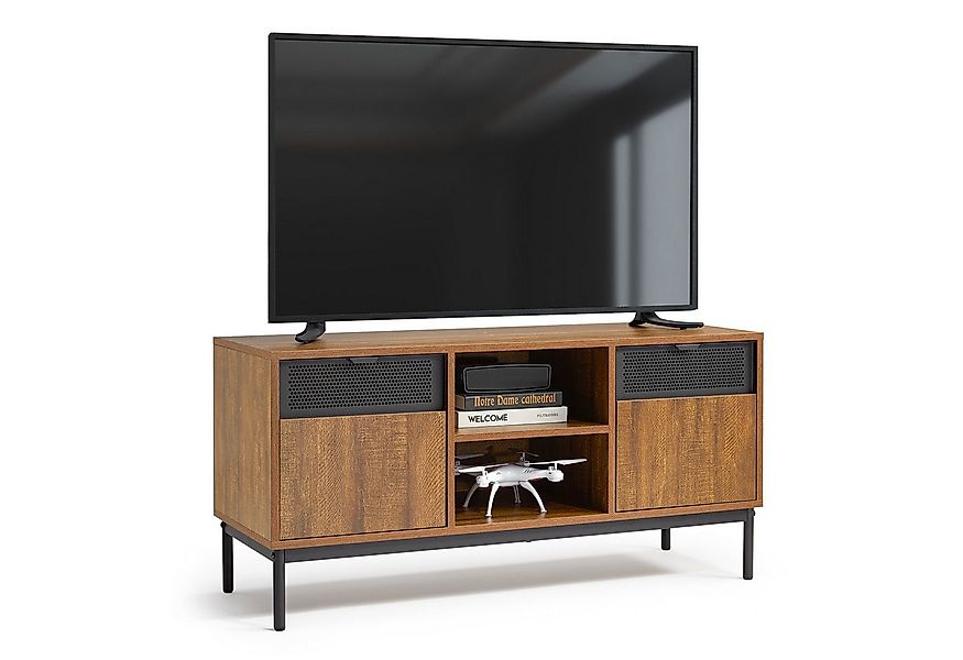 Mondeer Lowboard TV Schrank (TV Lowboard, 108cm), mit 2 Ausgehöhlten Metall günstig online kaufen