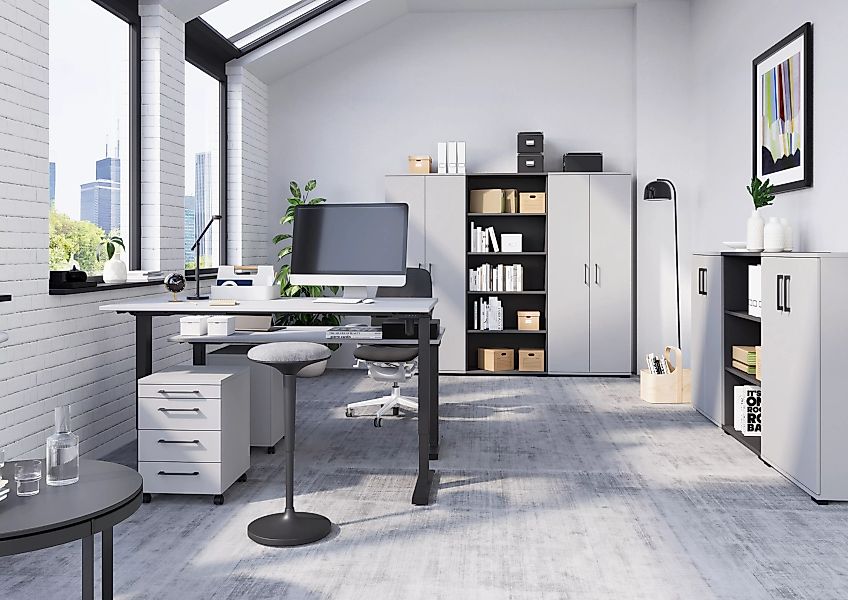 GERMANIA Schreibtisch "GW-Profi 3.0", höhenverstellbar (70- 80 cm), in 2 Br günstig online kaufen