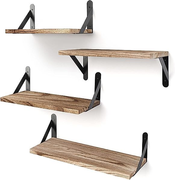 DOPWii Wandregalhalter Wandregal 4er Set,Schweberegale,Hängeregal Holzregal günstig online kaufen